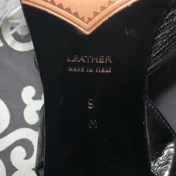 Yves Saint Laurent Vintage Metallic Black Slingback Heels size 9 - Picture 7 of 13